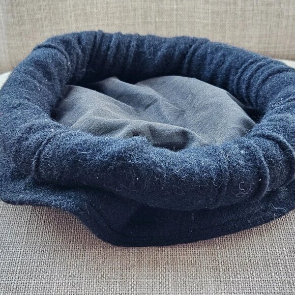 Black Hat Round Cultural Tradition Chitral Hat Cap Wool Topi One Size Fit Most - Picture 3 of 8